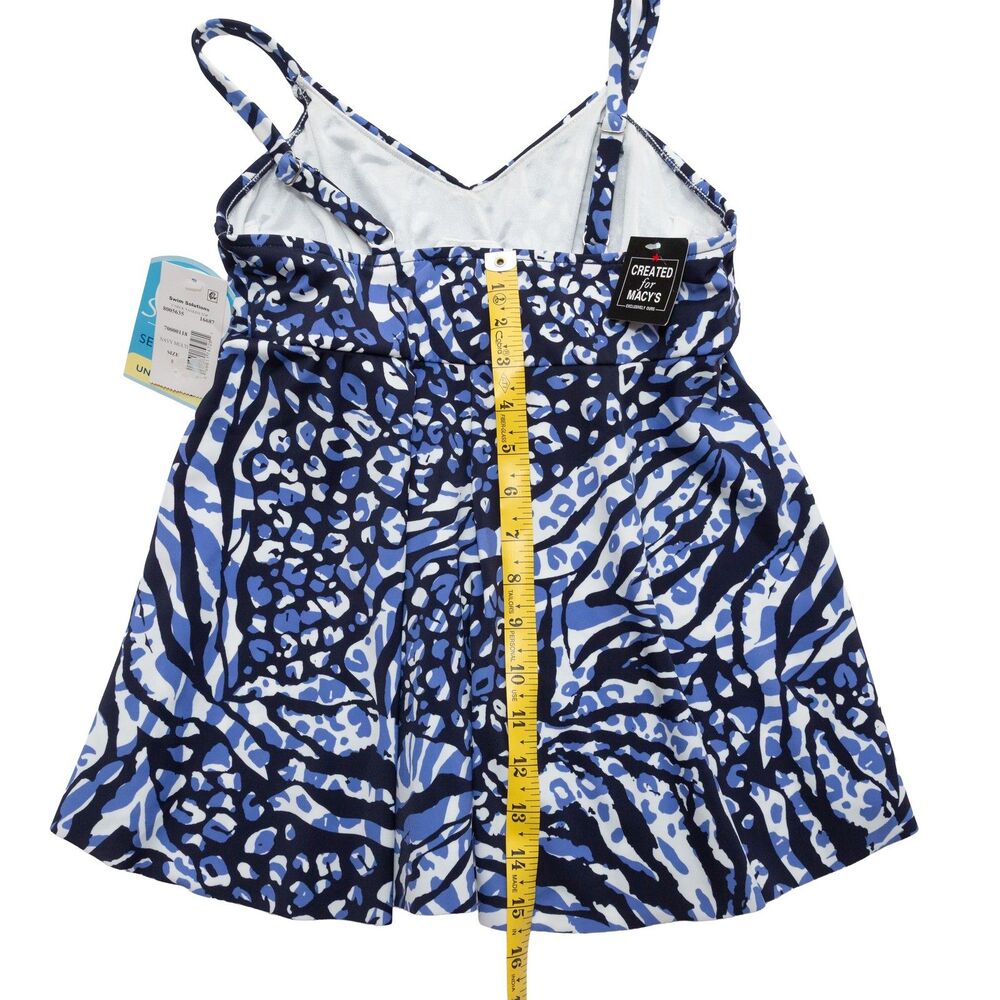 Swim Solutions Size 8 Women's Navy Multi Animal‎ Print Underwire Tankini Top New - Picture 4 of 6